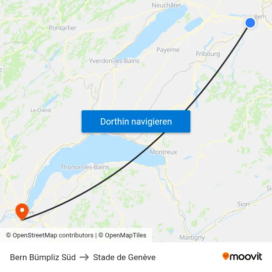 Bern Bümpliz Süd to Stade de Genève map