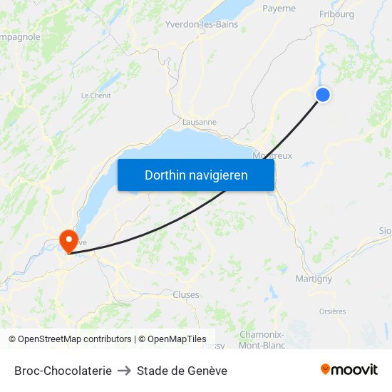 Broc-Chocolaterie to Stade de Genève map