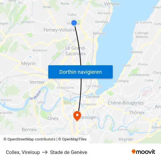 Collex, Vireloup to Stade de Genève map