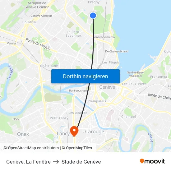 Genève, La Fenêtre to Stade de Genève map