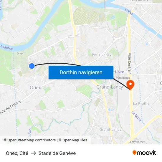 Onex, Cité to Stade de Genève map