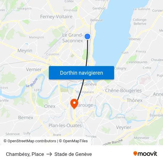 Chambésy, Place to Stade de Genève map