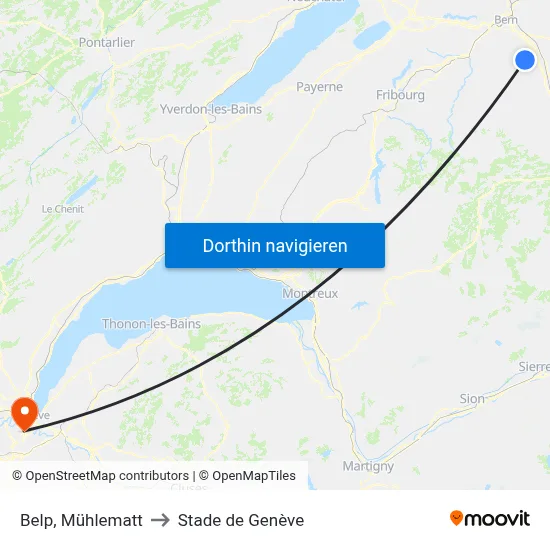 Belp, Mühlematt to Stade de Genève map