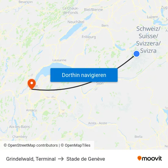 Grindelwald, Terminal to Stade de Genève map