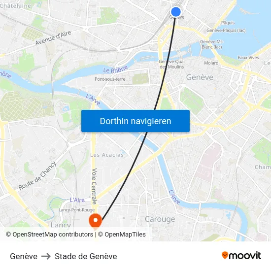 Genève to Stade de Genève map