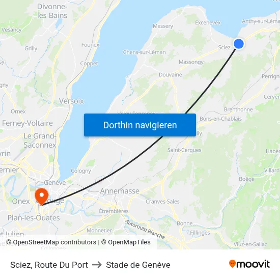 Sciez, Route Du Port to Stade de Genève map