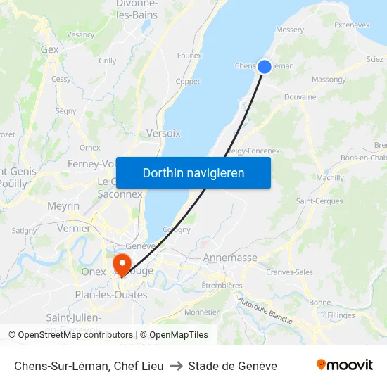 Chens-Sur-Léman, Chef Lieu to Stade de Genève map