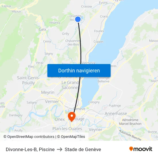 Divonne-Les-B, Piscine to Stade de Genève map