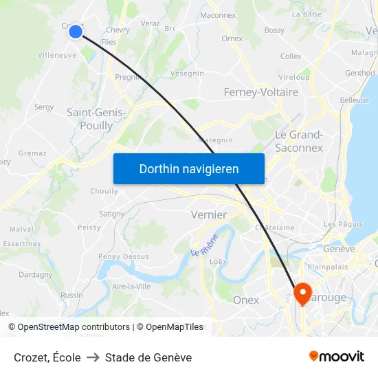 Crozet, École to Stade de Genève map