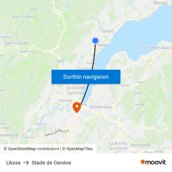 L'Asse to Stade de Genève map