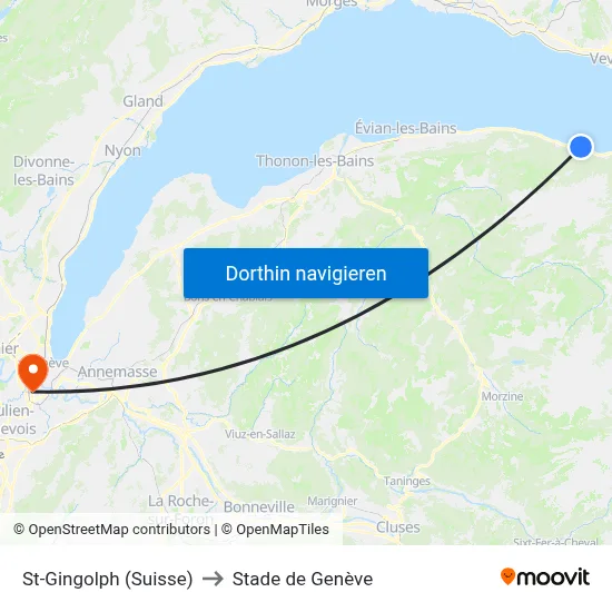St-Gingolph (Suisse) to Stade de Genève map
