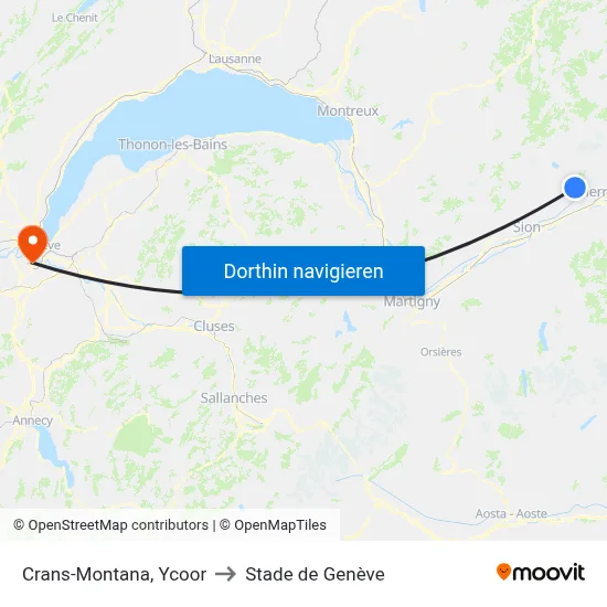 Crans-Montana, Ycoor to Stade de Genève map