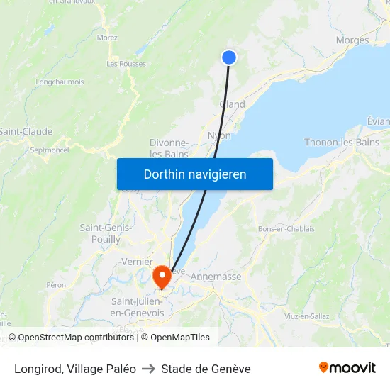 Longirod, Village Paléo to Stade de Genève map