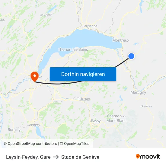 Leysin-Feydey, Gare to Stade de Genève map