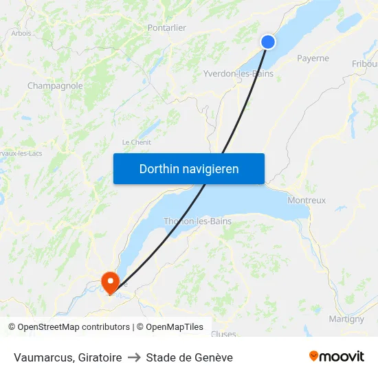 Vaumarcus, Giratoire to Stade de Genève map