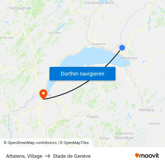Attalens, Village to Stade de Genève map