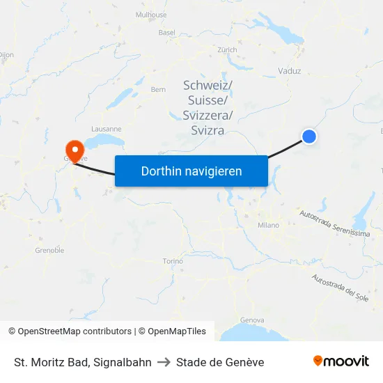 St. Moritz Bad, Signalbahn to Stade de Genève map