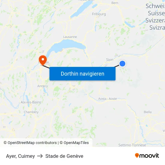 Ayer, Cuimey to Stade de Genève map