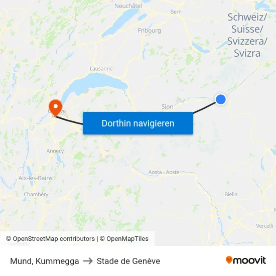 Mund, Kummegga to Stade de Genève map