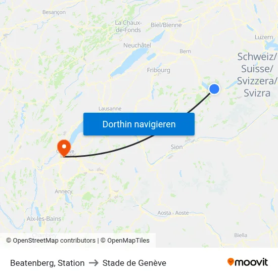 Beatenberg, Station to Stade de Genève map