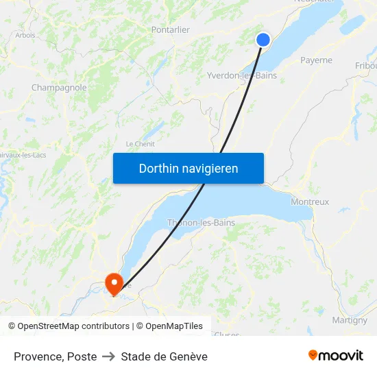 Provence, Poste to Stade de Genève map