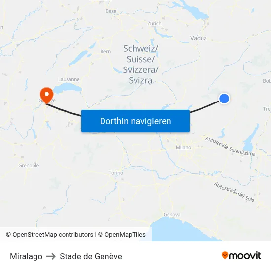 Miralago to Stade de Genève map