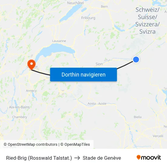 Ried-Brig (Rosswald Talstat.) to Stade de Genève map