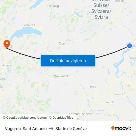 Vogorno, Sant Antonio to Stade de Genève map