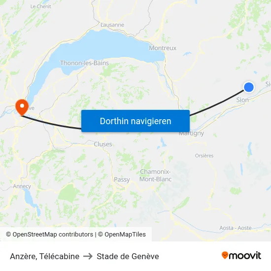 Anzère, Télécabine to Stade de Genève map