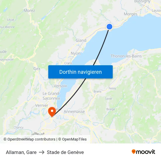 Allaman, Gare to Stade de Genève map