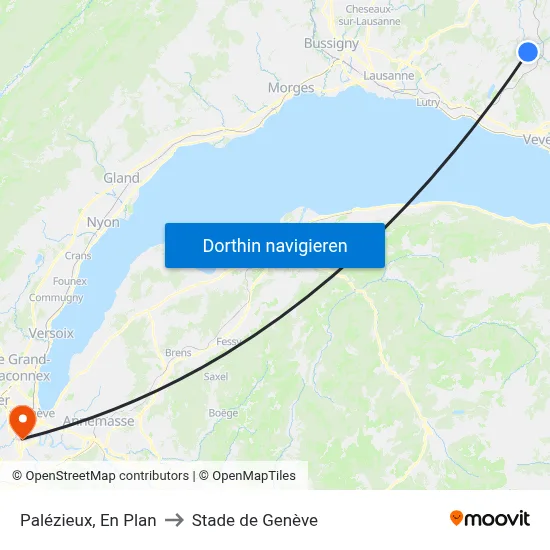 Palézieux, En Plan to Stade de Genève map