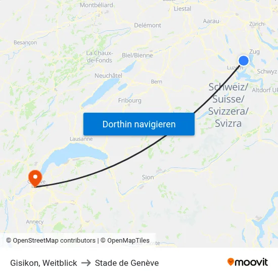 Gisikon, Weitblick to Stade de Genève map