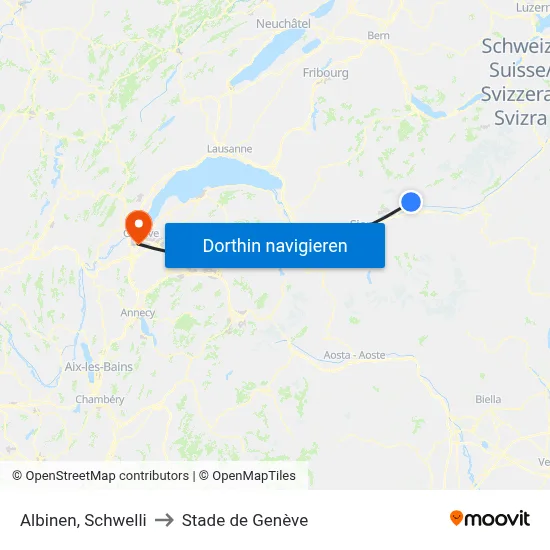 Albinen, Schwelli to Stade de Genève map
