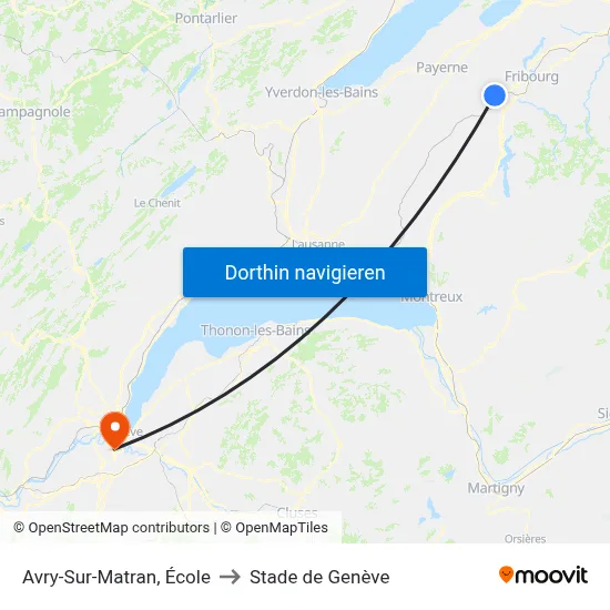 Avry-Sur-Matran, École to Stade de Genève map