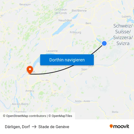 Därligen, Dorf to Stade de Genève map