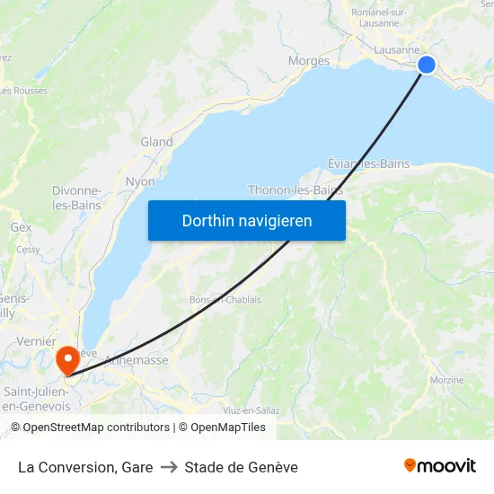 La Conversion, Gare to Stade de Genève map