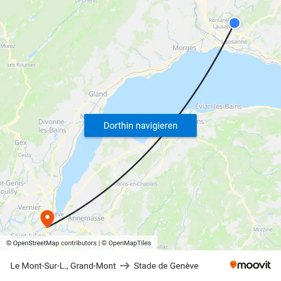 Le Mont-Sur-L., Grand-Mont to Stade de Genève map
