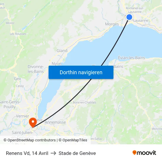 Renens Vd, 14 Avril to Stade de Genève map