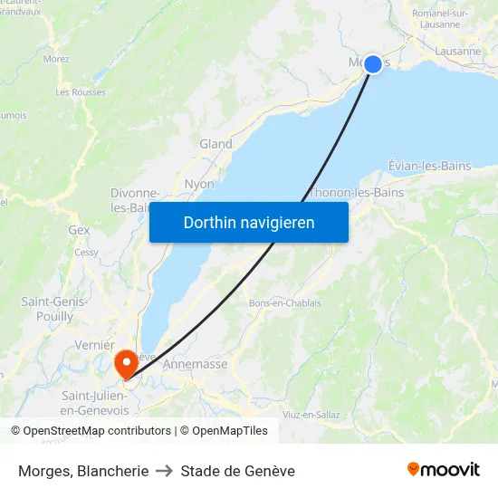 Morges, Blancherie to Stade de Genève map