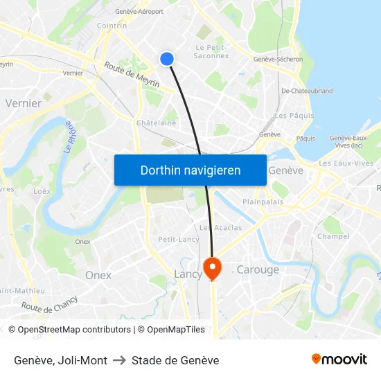 Genève, Joli-Mont to Stade de Genève map