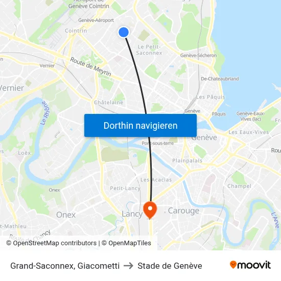 Grand-Saconnex, Giacometti to Stade de Genève map