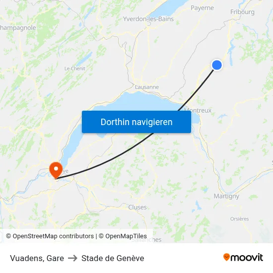 Vuadens, Gare to Stade de Genève map