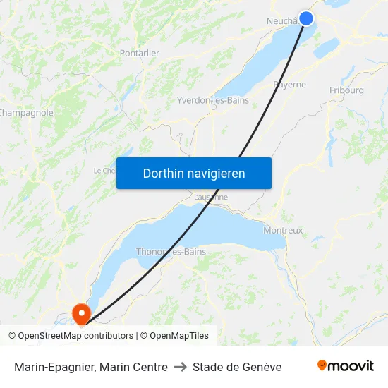 Marin-Epagnier, Marin Centre to Stade de Genève map
