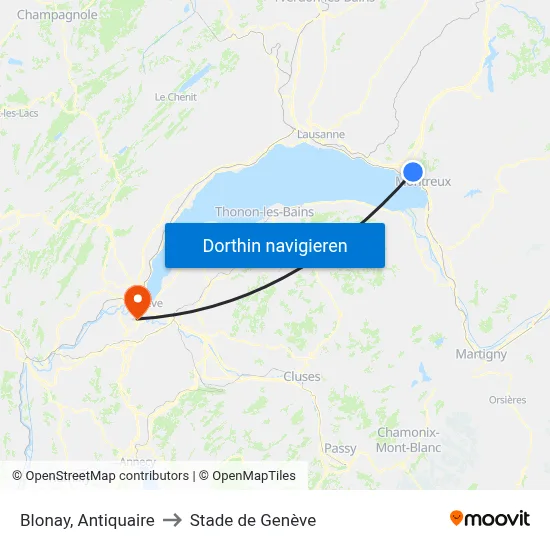 Blonay, Antiquaire to Stade de Genève map