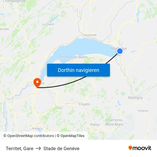 Territet, Gare to Stade de Genève map