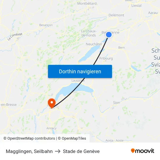 Magglingen, Seilbahn to Stade de Genève map