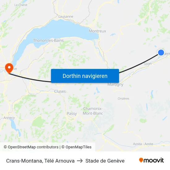 Crans-Montana, Télé Arnouva to Stade de Genève map