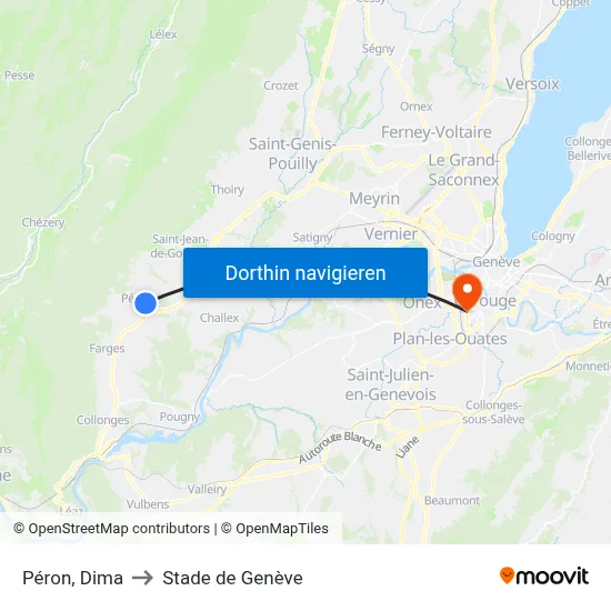 Péron, Dima to Stade de Genève map
