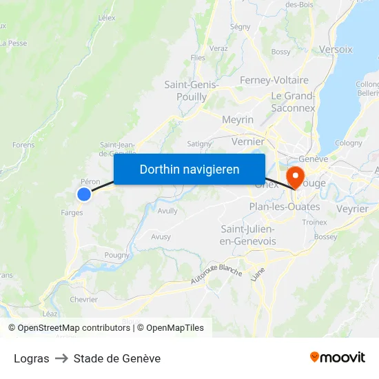 Logras to Stade de Genève map
