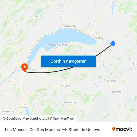 Les Mosses, Col Des Mosses to Stade de Genève map